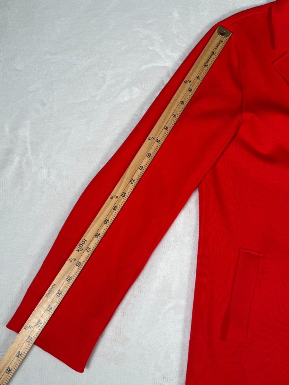 Carolina Belle Montreal Blazer Coat Women Size L Red Long Stretch Snap Closure - Picture 7 of 16